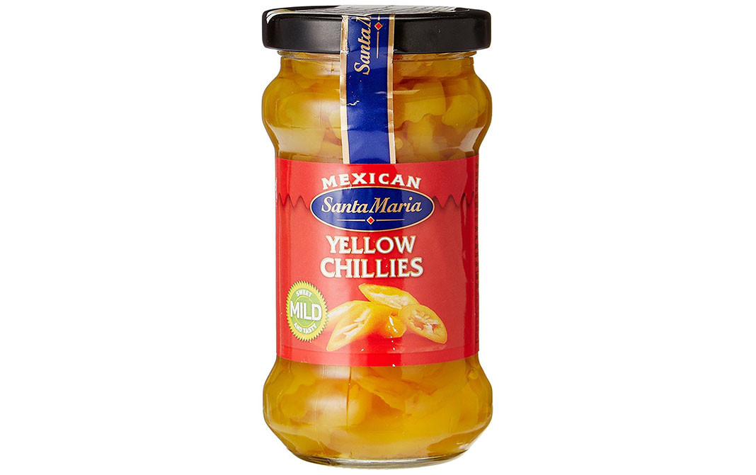 Mexican Santa Maria Yellow Chillies - Mild   Glass Jar  200 grams